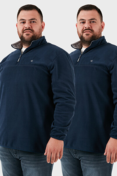 Buratti Regular Fit Anti-Pilling Plus Size Fleece-Lined Cold-Proof 2-Pack Fleece Men's Polar 59