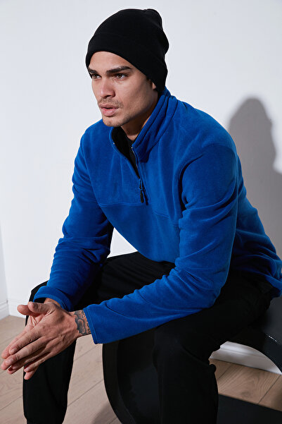 Buratti Regular Fit Anti-Pilling Non-Pilling Mock Neck Cold-Proof Fleece-Lined Fleece Men's Pola