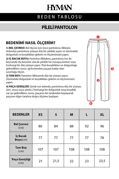 HYMAN Ανδρικό υφασμάτινο παντελόνι με πλισέ φαρδύ σχέδιο