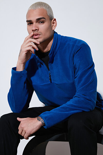 Buratti Regular Fit Anti-Pilling Non-Pilling Mock Neck Cold-Proof Fleece-Lined Fleece Men's Pola