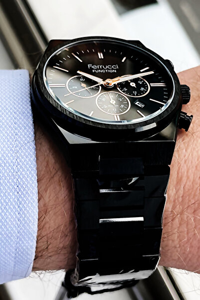 Ferrucci Çelik Kordon Siyah Erkek Kol Saati Hediye Wlg1059