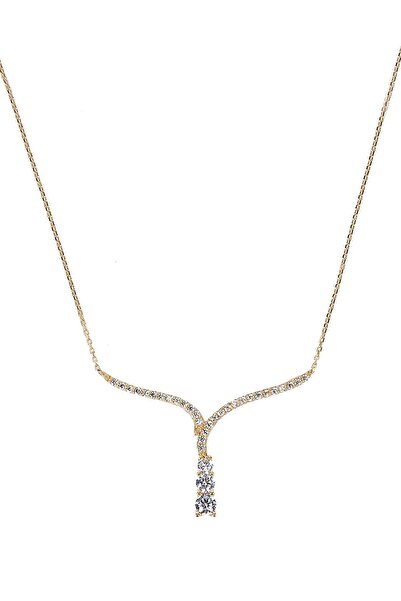 Altınaşkı Suyolu Taşlı Altın Kolye