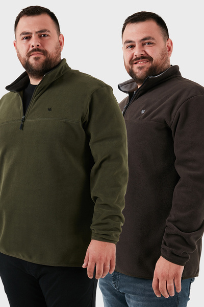 Buratti Regular Fit Anti-Pilling Plus Size Fleece-Lined Cold-Proof 2-Pack Fleece Men's Polar 59