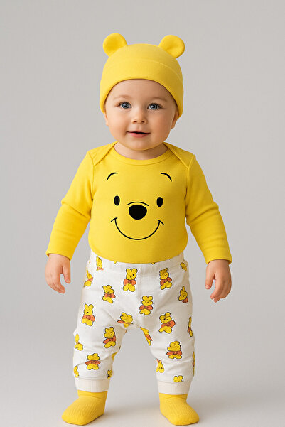 bebekyol Bear Winnie Printed Baby Set