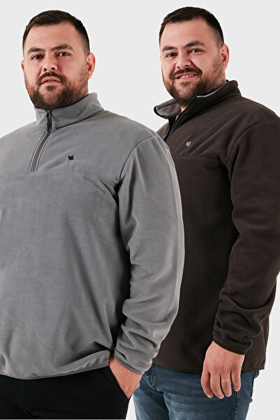 Buratti Regular Fit Anti-Pilling Plus Size Fleece-Lined Cold-Proof 2-Pack Fleece Men's Polar 59
