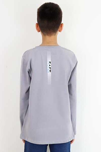 Breeze Boy's Long Sleeve T-Shirt Text Printed 6-12 Years, Gray