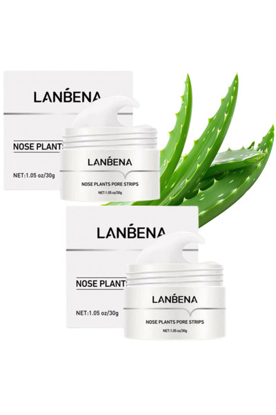 LANBENA Set of 2 Masks for removing blackheads – with Aloe Vera extract, Bamboo Charcoal and Hyaluronic Acid
