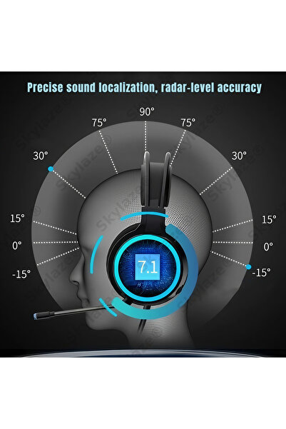 Skylaze Ακουστικά Gaming G58, RGB, Στερεοφωνικό HD, Μικρόφωνο ANC, Ηχεία 50 χιλ., Υπολογιστής, PS4, PS5, XBOX