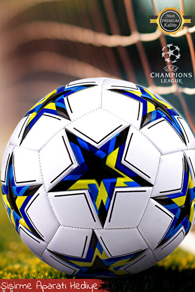 x1marka Orijinal Uefa Şampiyonlar Ligi Dikişli Futbol Topu Halı Saha Çim Beton Zemine Uygun maç/idman No:5