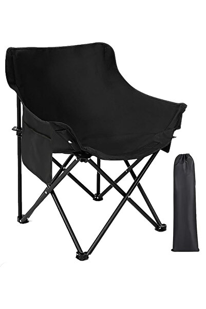 AGD Folding Chair Suitable for Camping, Beach, Fishing, Picnics, Oxford Fabric with Side Storage Poc