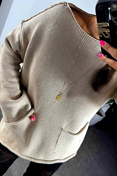 Lady Pixie Pulover de tricotaj - cu detaliu cusătură inversă