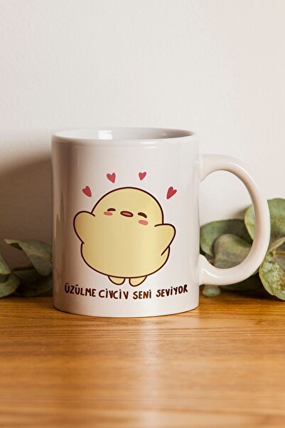 gavebutik كوب هدية مطبوع عليه شخصية كرتونية "لا تحبك الفرخ