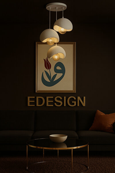 EDESİNG Moon Light Evo 3 Lü Sarkıt Avize Rustik E27 Modern Avize Bohem Beton ...