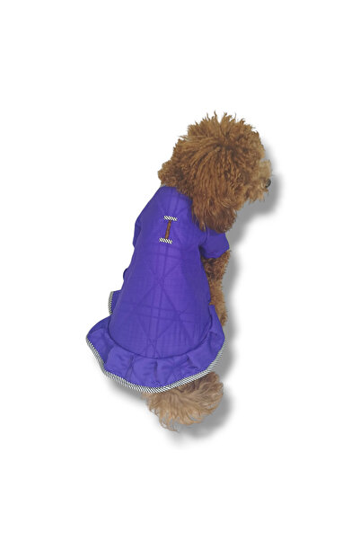 STE Kapitone Dişi Köpek Elbisesi – Mor - Tasma İçin Özel İlikli – Spor ve Rahat