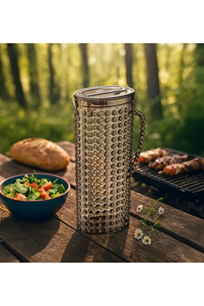 Tercih Home 1.5 Litre Antrasit Piknik Sürahisi Ayran Sürahisi Boncuklu Şık Pr...