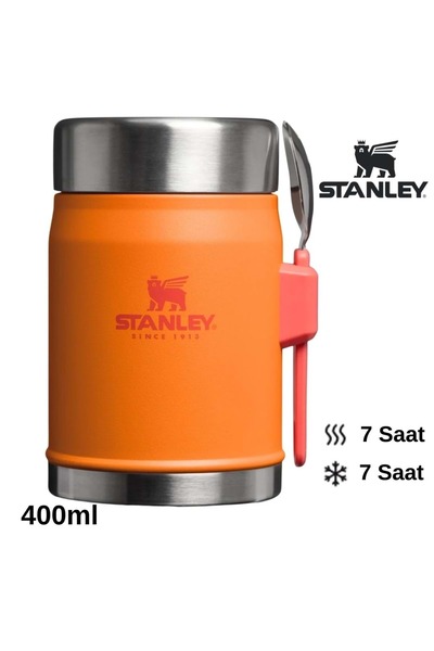 Stanley Classic Legendary Kaşıklı Yemek Termosu 0.4L Termos Kamp Matara TURUNCU