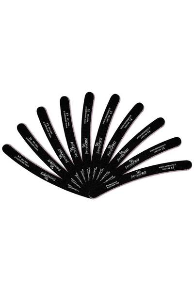 SensoPRO Milano Set de 10 pile de unghii banană, granulație 100/150 - , negre