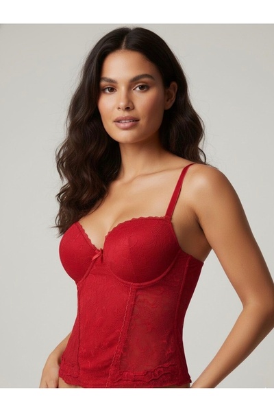 OEM Lenjerie intima dama corset din dantela rosie