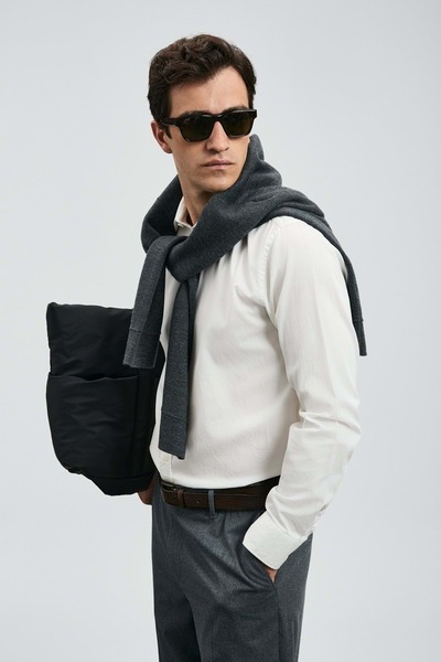 Lufian 112010686 Ferla Basic Shirt Regular Fit Ανδρικό πουκάμισο ΛΕΥΚΟ