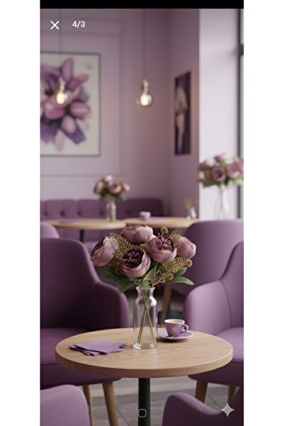 yapay çiçek evi 27 CM MOR ŞAKAYIK GÜLLÜ ARANJMAN ÇİÇEKLER VAZO SAKSI DEKOR SÜSÜ