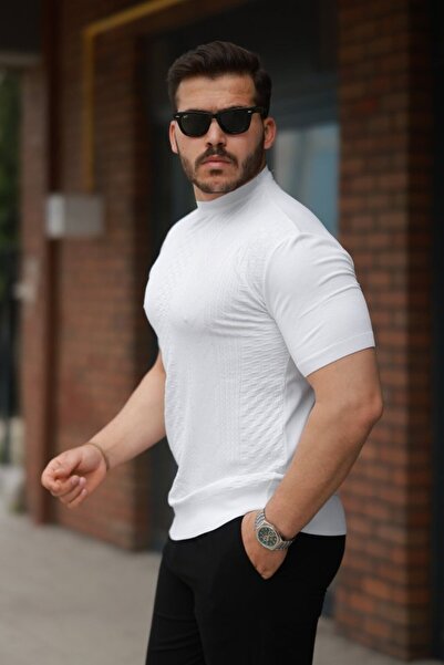 HAZEGO Ανδρικό μπλουζάκι με κοντό μανίκι με υφή