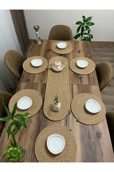 Namteks Jute Cream Beige Ecru Plain 6 Pieces Supla Gift Dowry Holder