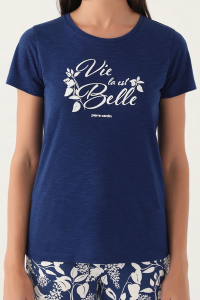 Pierre Cardin Set de pijamale cu mânecă scurtă de damă bleumarin