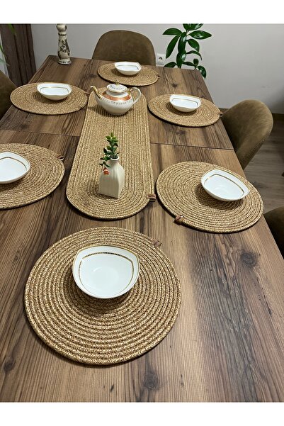 Namteks Jute Cream Beige Ecru Plain 6 Pieces Supla Gift Dowry Holder