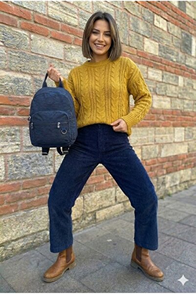 PurpleART Rucsac casual cu mai multe compartimente din țesătură Crinkle pentr...