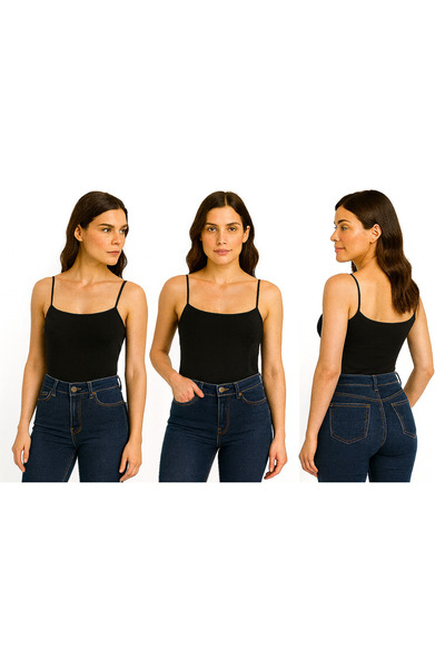 ingegno Body Ip Strap Model Knitted Fabric Viscose Black and White Color