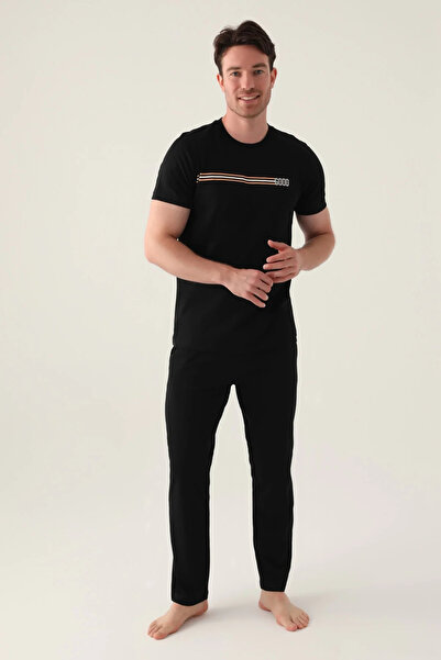 Arnetta Καλό μαύρο ανδρικό σετ πιτζάμες