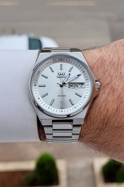 Q&Q Metalik Renk 2 Yıl Garantili 40 mm Göstergeleri Aktif Paslanmaz Çelik Erk...