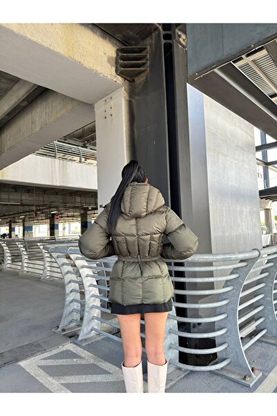 MADAME MELEK Αδιάβροχο ύφασμα Εισαγόμενο ύφασμα με κουκούλα φουσκωτό παλτό Αδιάβροχο παλτό με κουκούλα αντιανεμικό