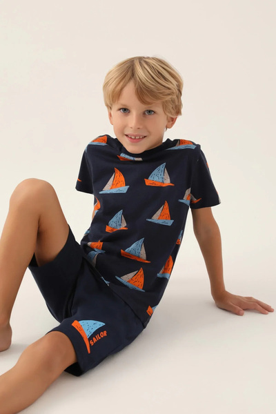 Rolypoly Αγορικό Navy Blue Bermuda κοστούμι