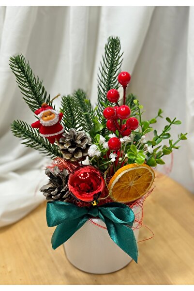 Kokina Yılbaşı Aranjmanı - Seramik Saksıda Minimalist Masa Çiçeği - Yılbaşı Y...