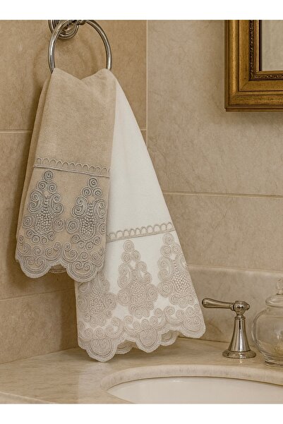 Çeyiz Bahçesi Carnish Double Velvet Hand Towel