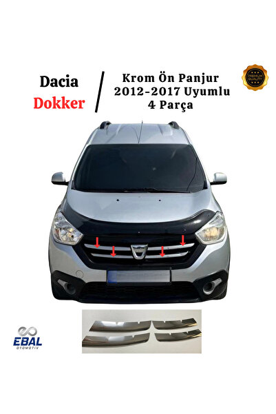 EBAL OTO AKSESUAR Dacia Dokker Krom Ön Panjur 4 Parça 2012-2017 Arası Paslanm...