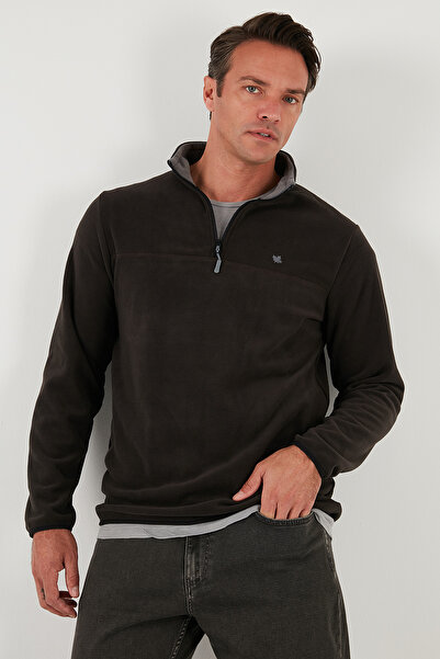 Buratti Slim Fit Anti-Pilling Non-Pilling Bato Collar Cold-Proof Fleece-Lined Fleece Men's Fleece