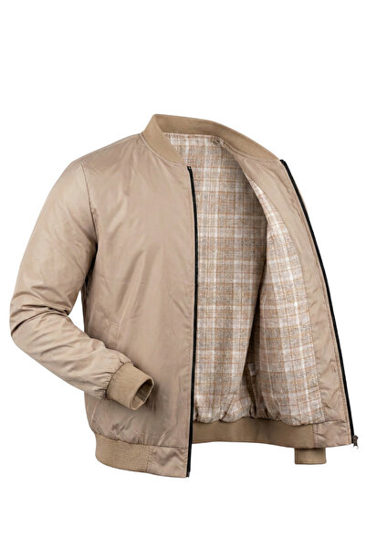 ixir Двосторонній сезонний чоловічий пальто з картатим візерунком, кремовий