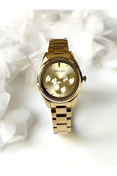 Ferrucci ساعة يد نسائية FERRUCCı (ذهبي وذهبي)