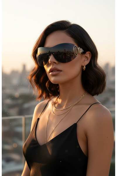 Kapin Zero Vintage Oval Güneş Gözlüğü - Siyah