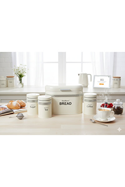Generic Tea and coffee storage jars with a lid for storing bread