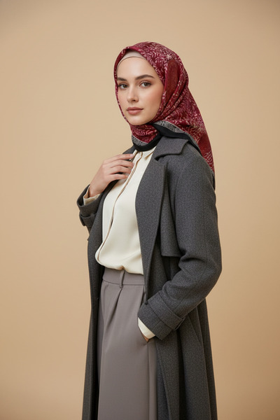 ZER ممتاز – شال من المجموعة الخاصة بنمط هندسي وزهور