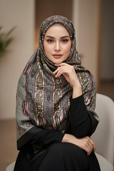 POLO CRAFT شال نمط شريط عرقي ناعم