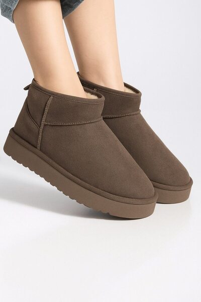 shop Ультра міні жіночі чоботи із замші, з хутром, норка