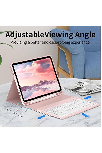 HYX Keyboard Case for iPad Air 11-inch (M2/M3) Detachable Bluetooth Keyboard Cover - Pink