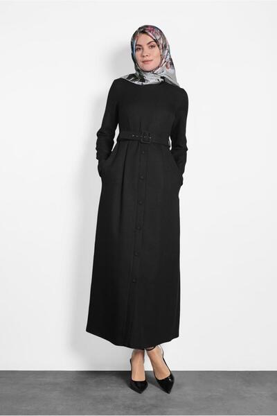 Alvina فستان موديل 40134 مع حزام وأزرار