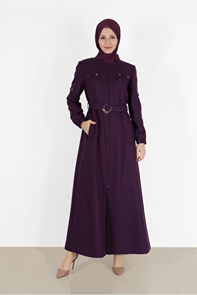 Alvina MANŞETLERİ LASTİKLİ KEMERLİ FERMUARLI PARDESÜ 10489