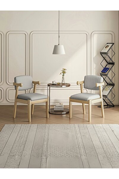 Venpara كرسي طعام من قطعتين - كرسي بذراعين مبطن من الخشب الصلب بتصميم عصري مناسب للمكتب والمطبخ وغرفة المعيشة