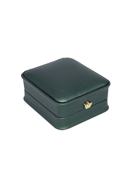Genel Markalar Yeşil deri kelepçe kutusu şık ve kullanışlı tasarım